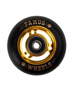 Famus Wheells 3 Spokes Gold/Black  72mm - 90A + ABEC 9 (1pcs)